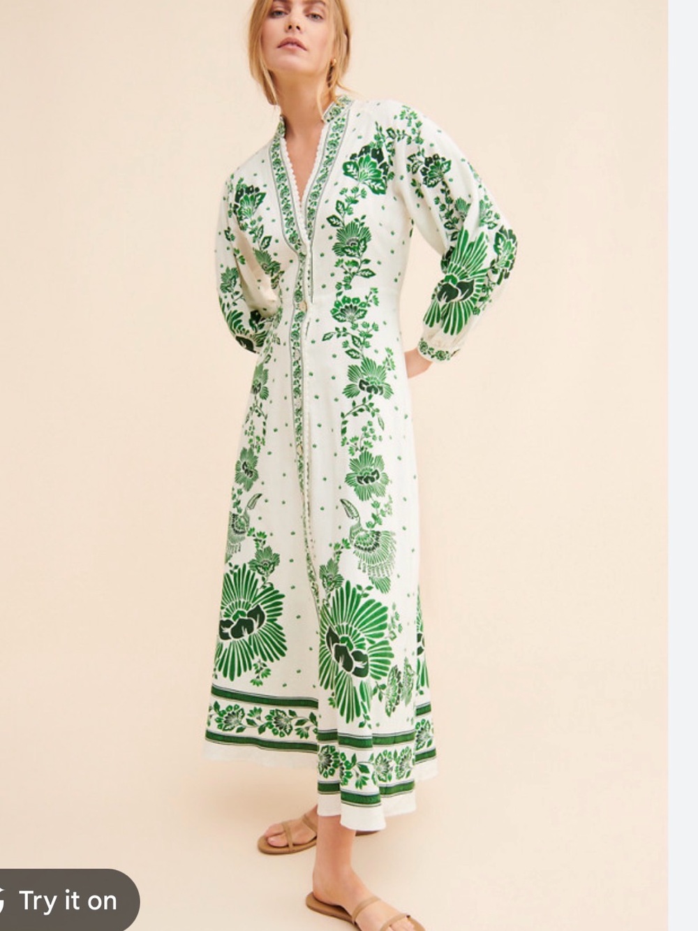 Farm rio Forest Soul Off-White Maxi Dress - xs